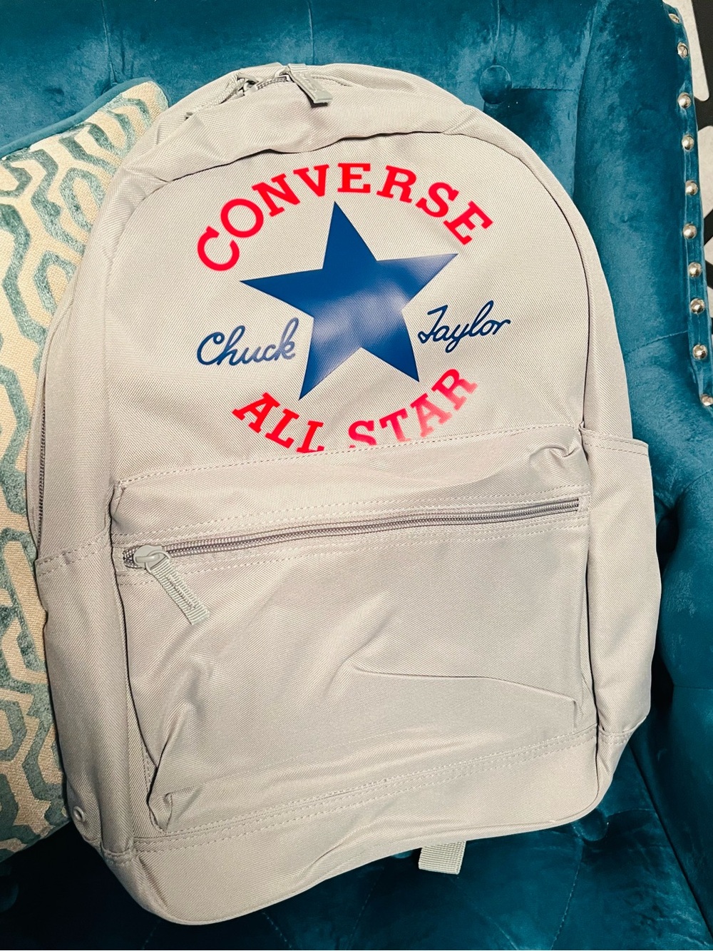 Converse Go 2 Backpack Gray Chuck Taylor All Star Logo School Book bag NWT 18”